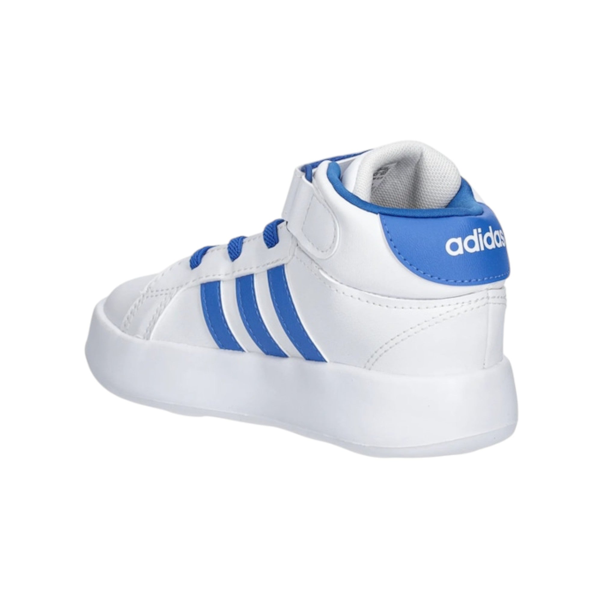 '- ["Adidas","FW25","Kids","Scarpe","Scarpe sportive","Sneakers"] - Scarpe sportive Kids Adidas Grand Court Mid I Sintetico Tessuto Bianco Blu JQ5678 - Lupis SRL