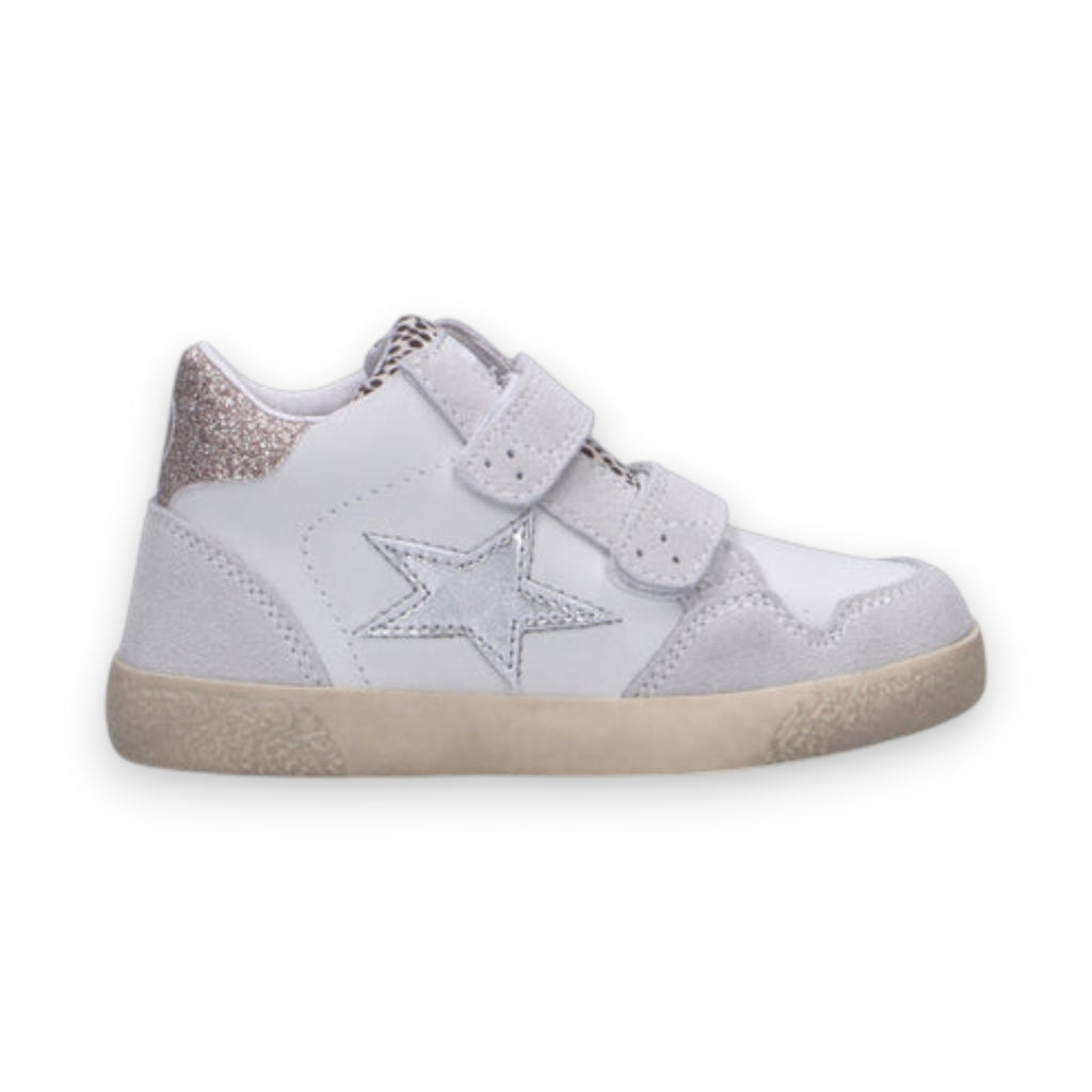 Sports shoes Kids Falcotto Alnoite High 2 Vl Suede Calf Pony White Silver Pink 2018772-21-1N52