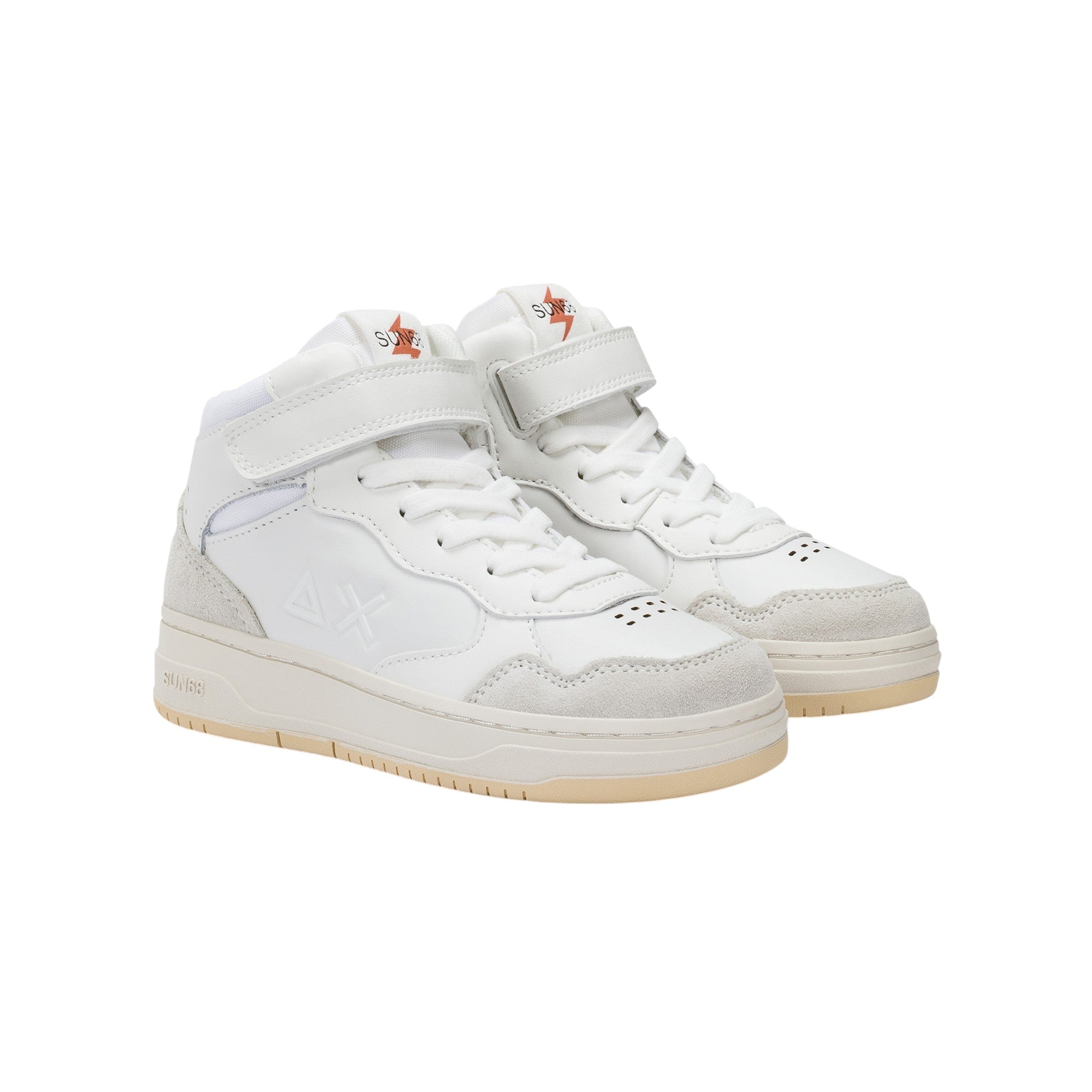 '- ["FW25","Kids","Scarpe","Scarpe sportive","Sneakers","Sun68"] - Scarpe sportive Sun68 Boy'S Big Basket Evo Mid Kid Bianco Z45350K-01 - Lupis SRL