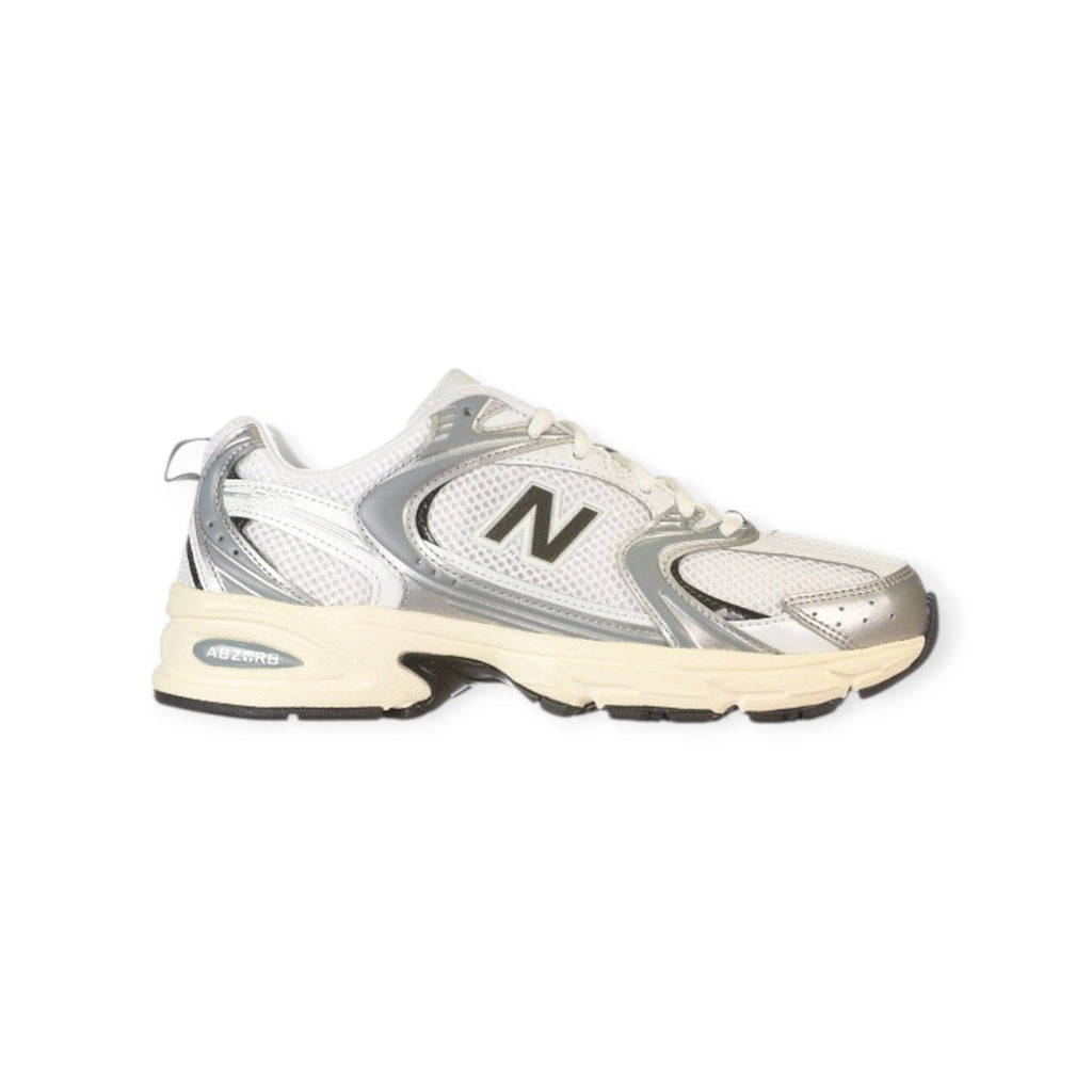 '- ["Donna","FW25","New Balance","Scarpe","Scarpe sportive","Unisex"] - Scarpe sportive Unisex New Balance Lifestyle Unisex TIER 3 Synthetic Mesh Silver Metallic Black U530ESA - Lupis SRL