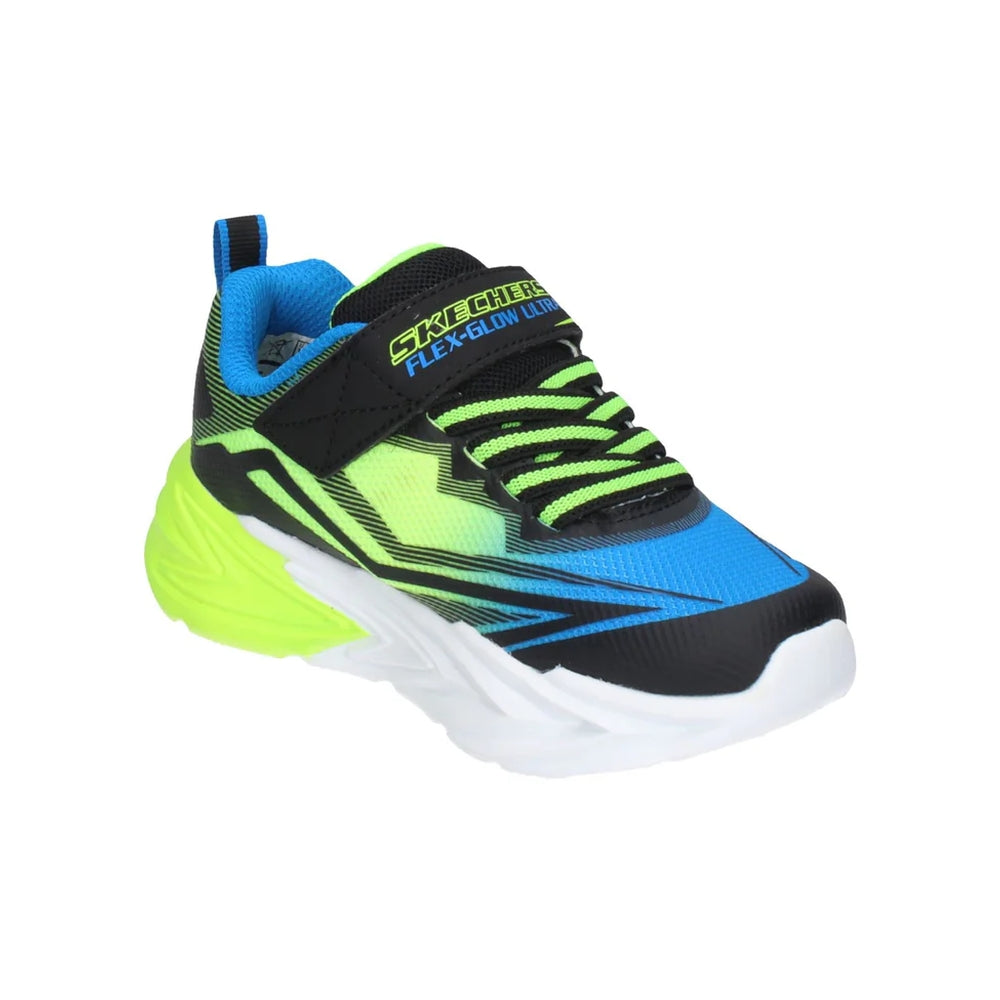 Skechers Kids Flex Glow Ultra Sport Shoes Black Blue Lime 400139L-BBLM