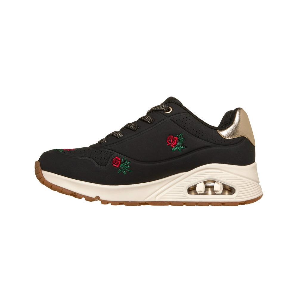 Skechers Scarpe sportive Donna Uno Champagne & Roses Black Red 177862-BKRD