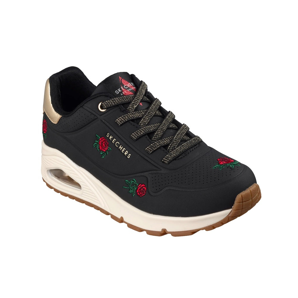 Skechers Scarpe sportive Donna Uno Champagne & Roses Black Red 177862-BKRD