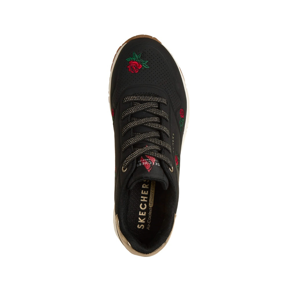 Skechers Scarpe sportive Donna Uno Champagne & Roses Black Red 177862-BKRD