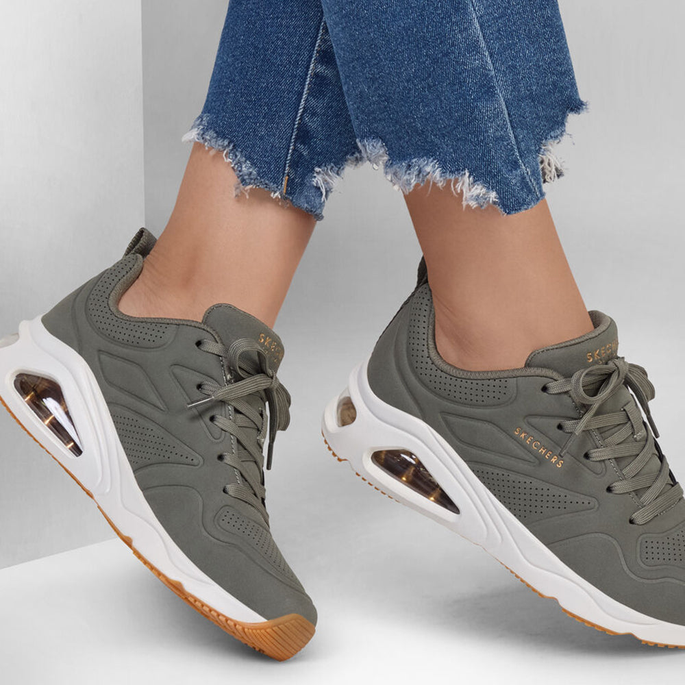 '- ["Donna","Nuovo","Scarpe","Scarpe sportive","Skechers"] - Skechers Tres-Air Uno Ah Olive - Lupis SRL