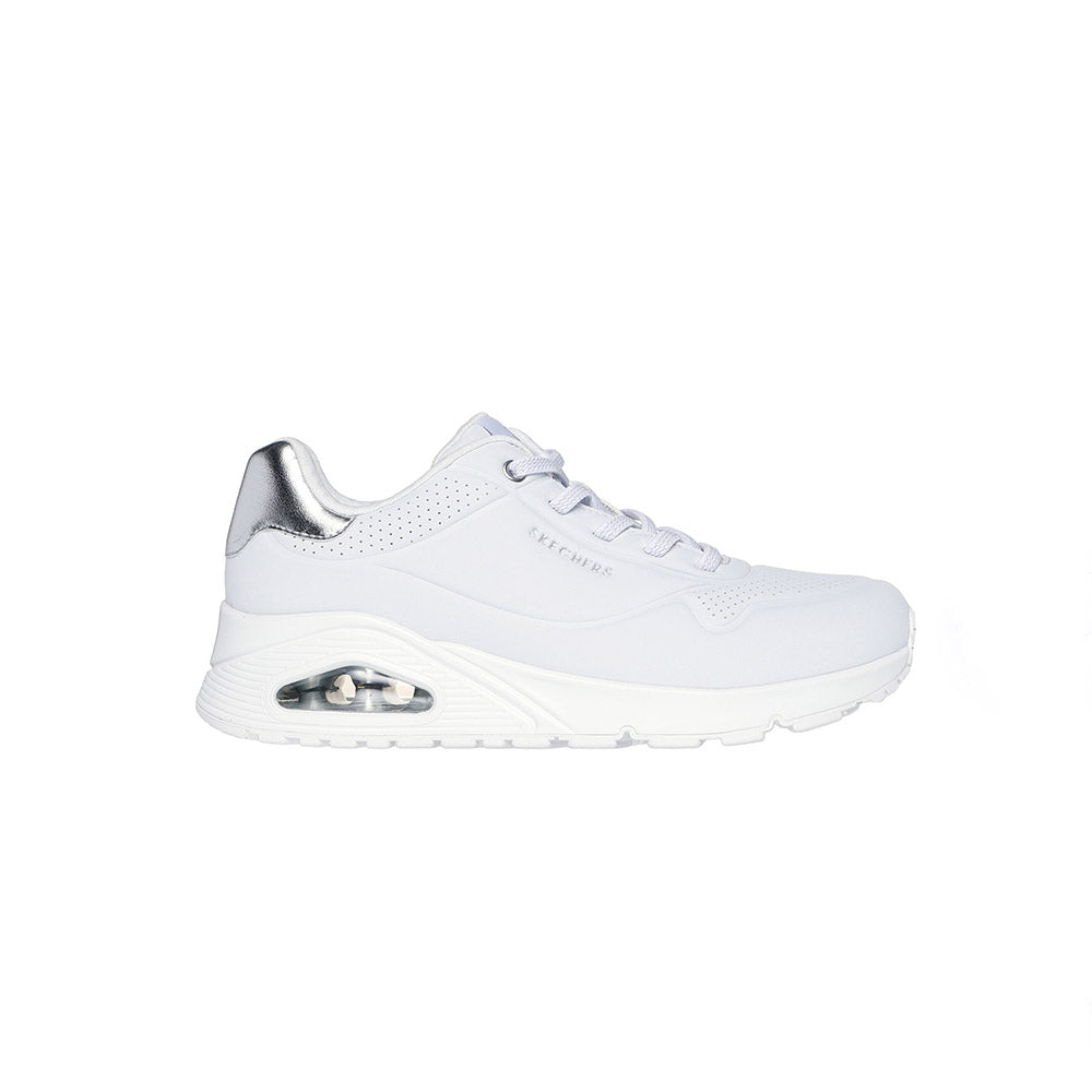 '- ["Donna","Nuovo","Scarpe","Scarpe sportive","Skechers"] - Skechers Uno Shimmer Away White Silver - Lupis SRL