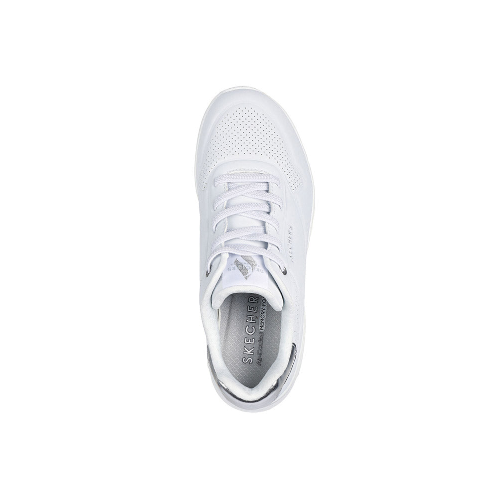'- ["Donna","Nuovo","Scarpe","Scarpe sportive","Skechers"] - Skechers Uno Shimmer Away White Silver - Lupis SRL