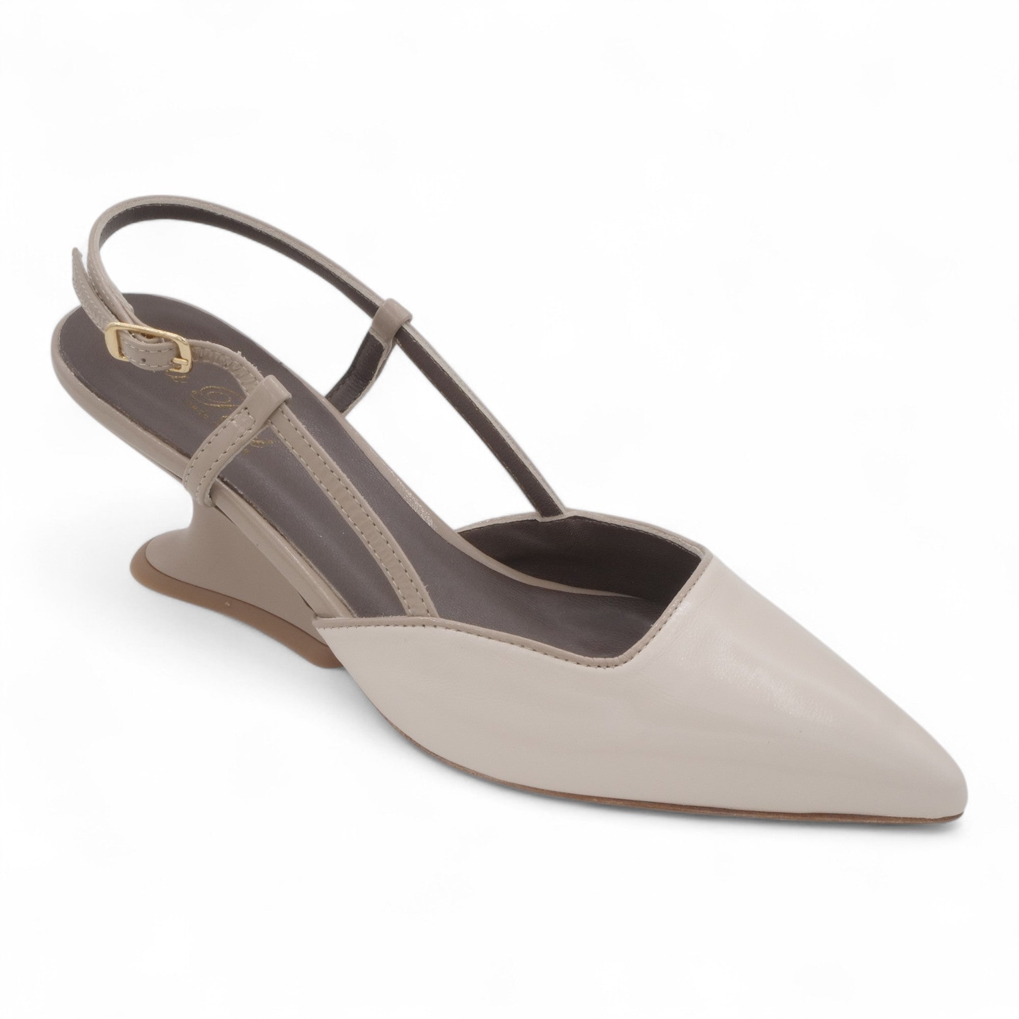 '- ["Artigianato","Donna","Eva Picci","Scarpe","Slingback","Tacco"] - Slingback Da Donna Eva Picci 1718 Slingback Tacco Lux Vaniglia Taupe - Lupis SRL