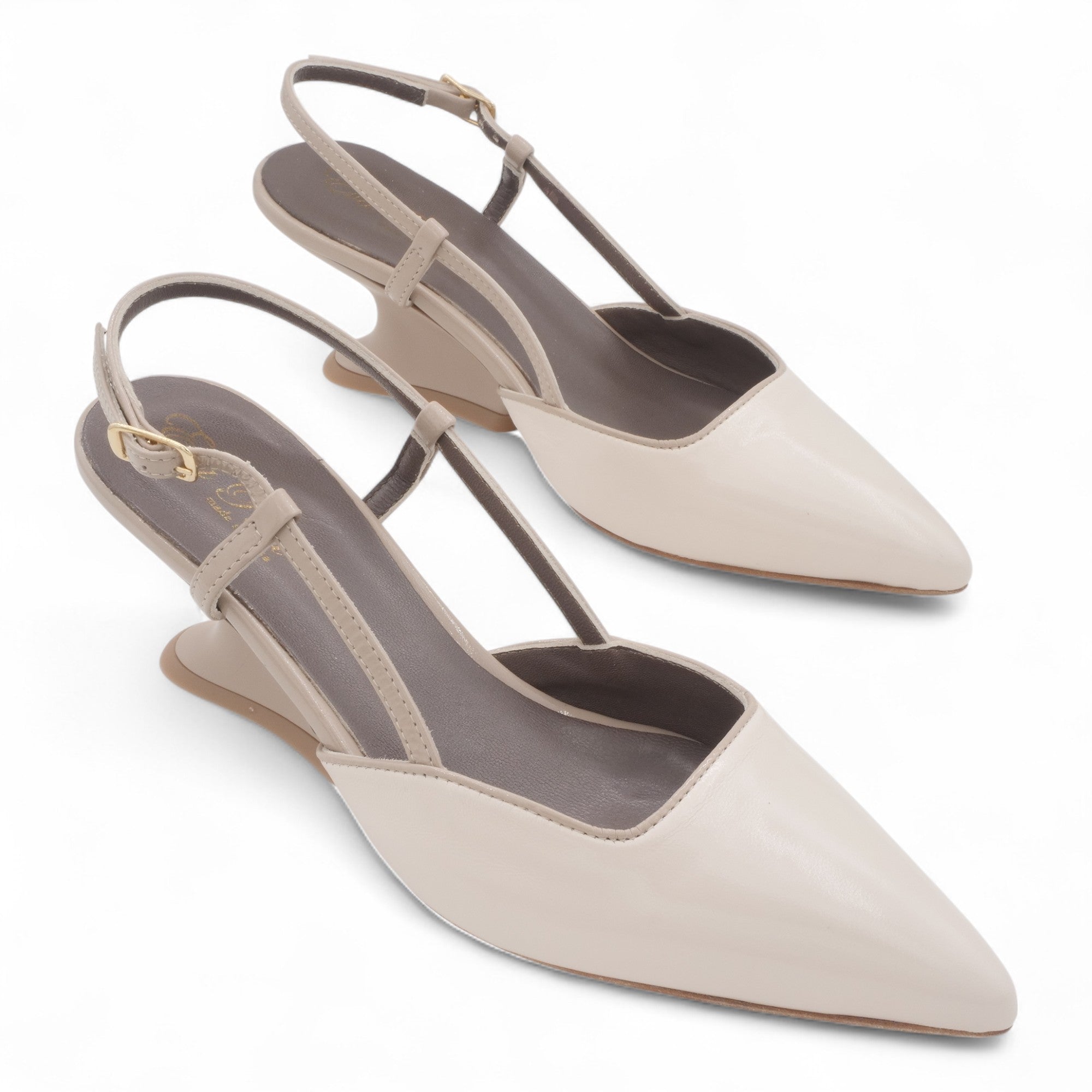 '- ["Artigianato","Donna","Eva Picci","Scarpe","Slingback","Tacco"] - Slingback Da Donna Eva Picci 1718 Slingback Tacco Lux Vaniglia Taupe - Lupis SRL