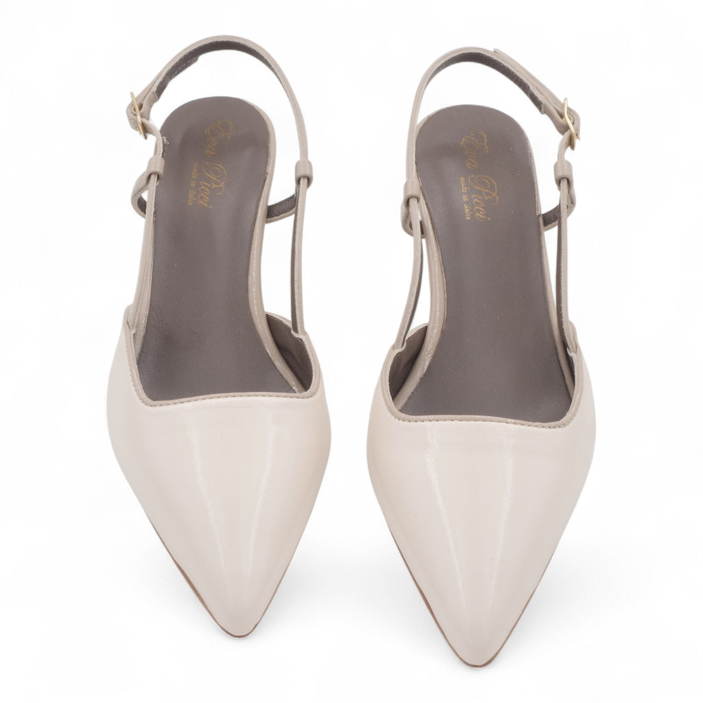 '- ["Artigianato","Donna","Eva Picci","Scarpe","Slingback","Tacco"] - Slingback Da Donna Eva Picci 1718 Slingback Tacco Lux Vaniglia Taupe - Lupis SRL