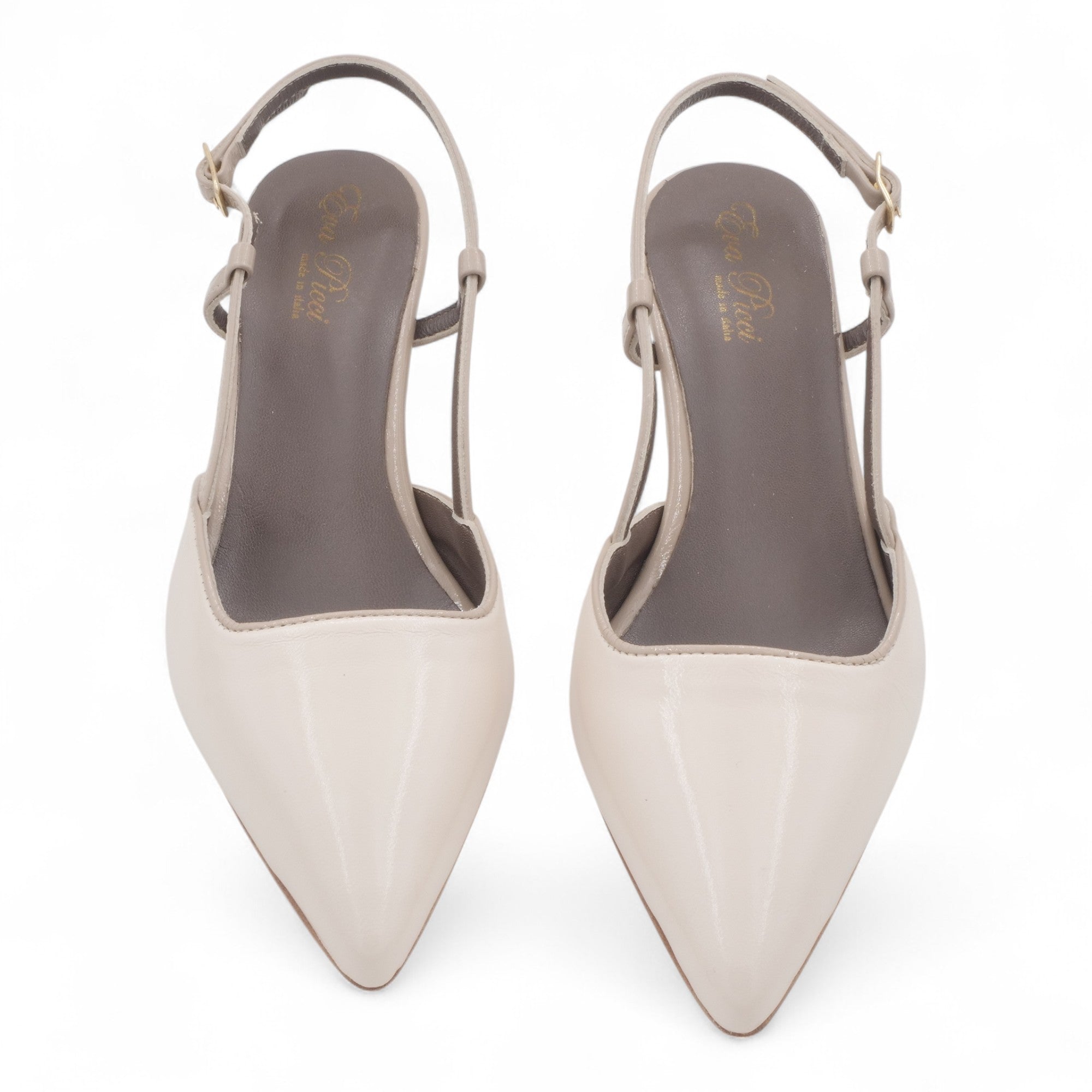 '- ["Artigianato","Donna","Eva Picci","Scarpe","Slingback","Tacco"] - Slingback Da Donna Eva Picci 1718 Slingback Tacco Lux Vaniglia Taupe - Lupis SRL