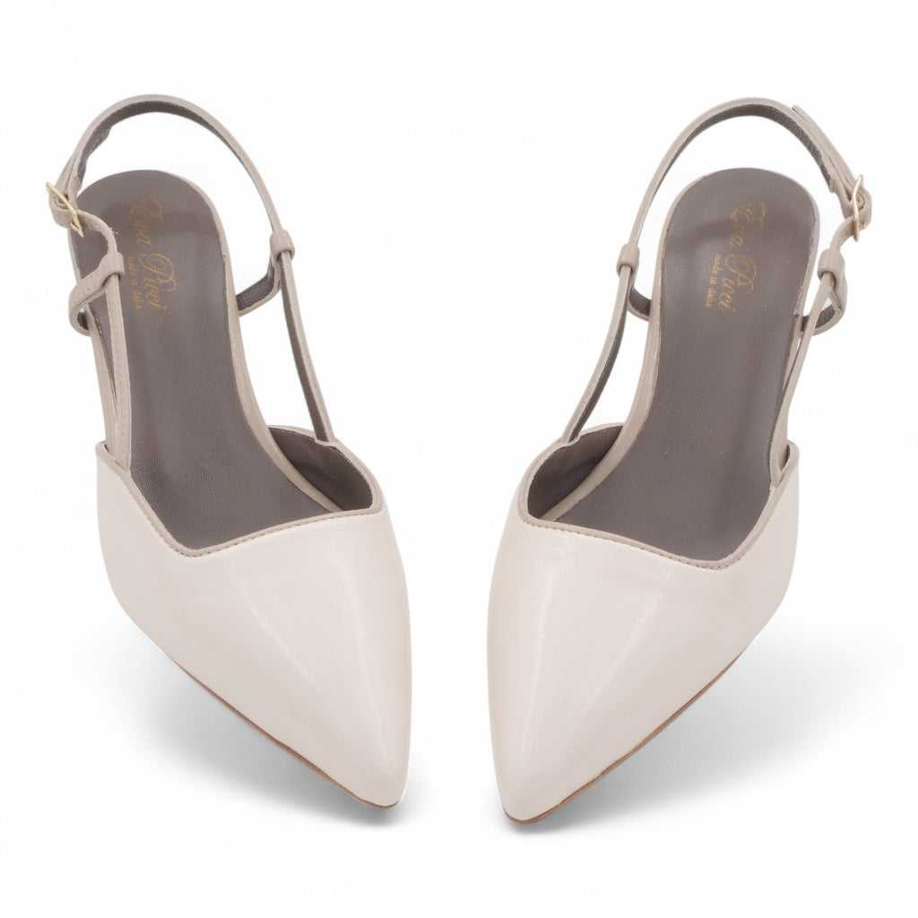 '- ["Artigianato","Donna","Eva Picci","Scarpe","Slingback","Tacco"] - Slingback Da Donna Eva Picci 1718 Slingback Tacco Lux Vaniglia Taupe - Lupis SRL
