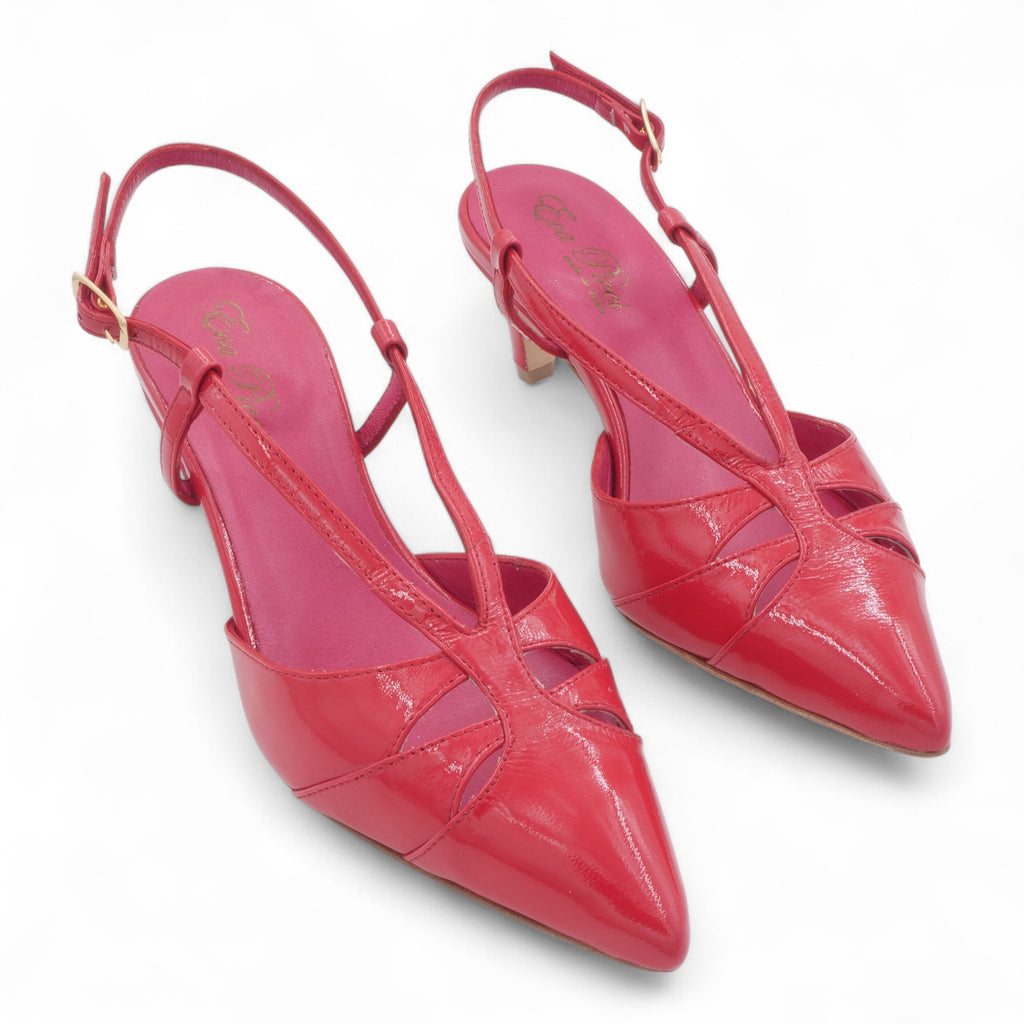'- ["Artigianato","Donna","Eva Picci","Scarpe","Slingback","Tacco"] - Slingback Da Donna Eva Picci 1757 Lux Rosso - Lupis SRL