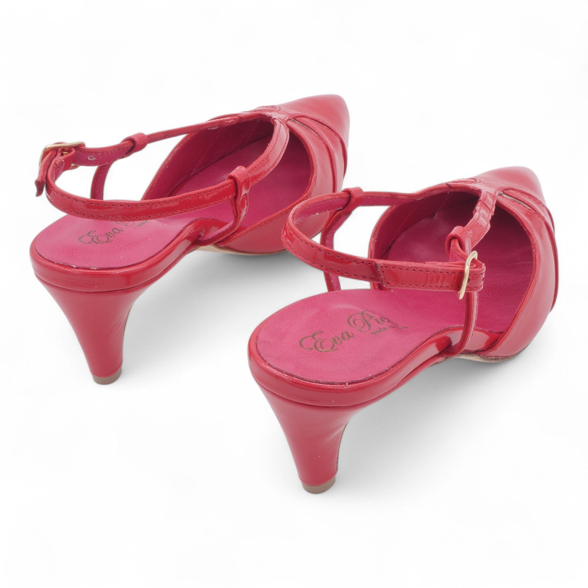 '- ["Artigianato","Donna","Eva Picci","Scarpe","Slingback","Tacco"] - Slingback Da Donna Eva Picci 1757 Lux Rosso - Lupis SRL