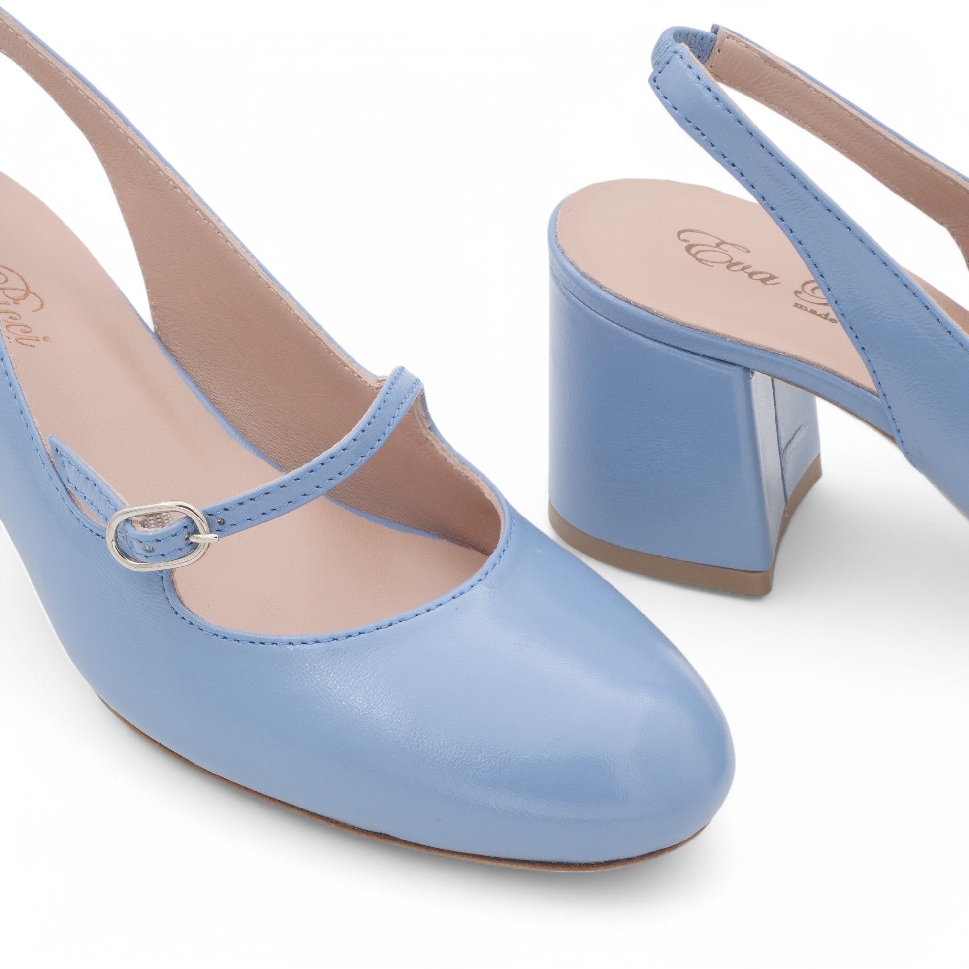 '- ["Artigianato","Donna","Eva Picci","PE25","Scarpe","Slingback","Tacco"] - Slingback da Donna Eva Picci Jeans T.55 CH2554 - Lupis SRL