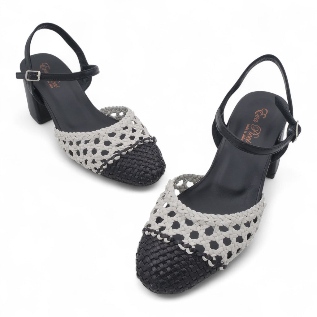 '- ["Artigianato","Donna","Eva Picci","PE25","Scarpe","Slingback","Tacco"] - Slingback da Donna Eva Picci Nero T.50 CH2520 - Lupis SRL