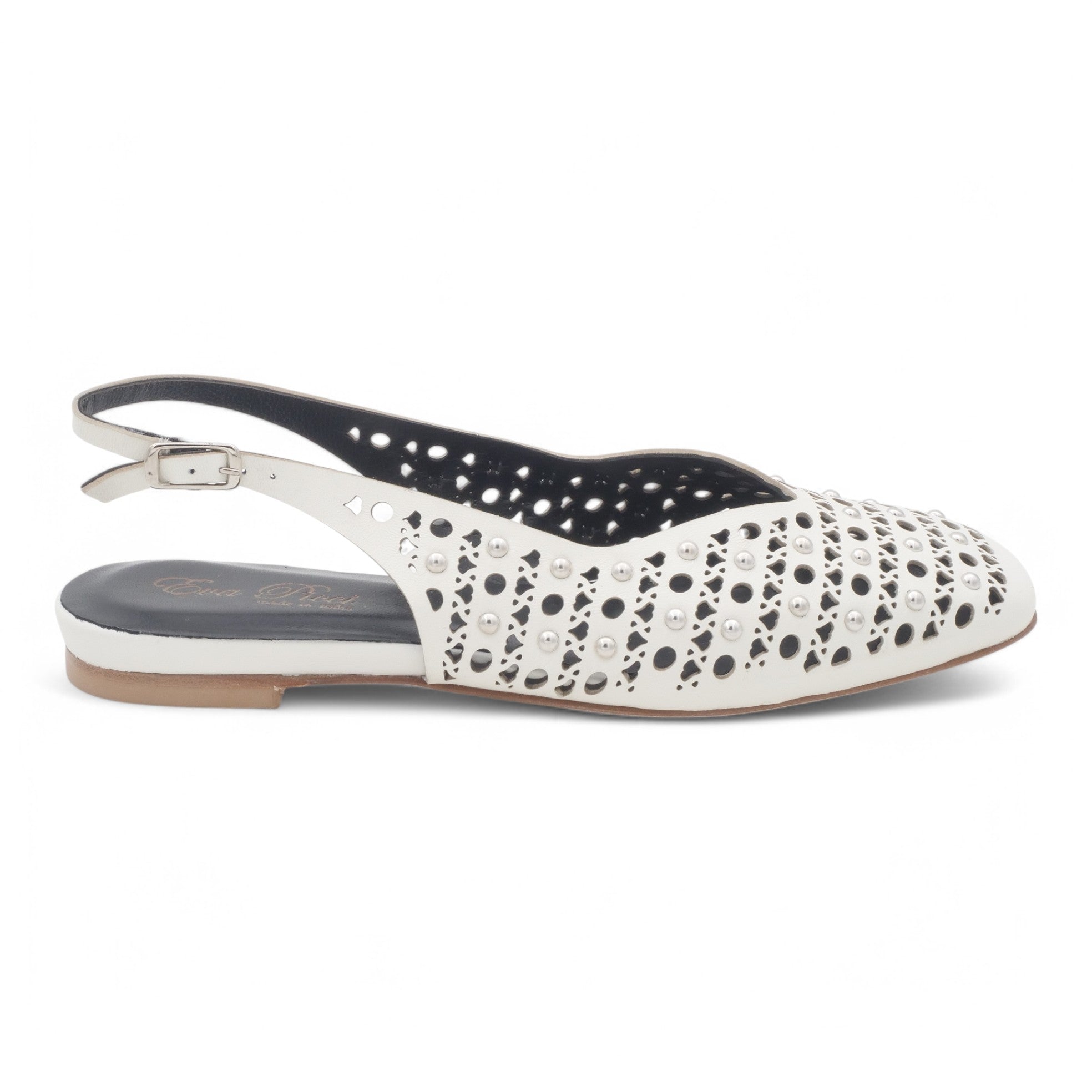 '- ["Artigianato","Donna","Eva Picci","PE25","Scarpe","Slingback"] - Slingback da Donna Eva Picci Off White Borchie CH2524 - Lupis SRL