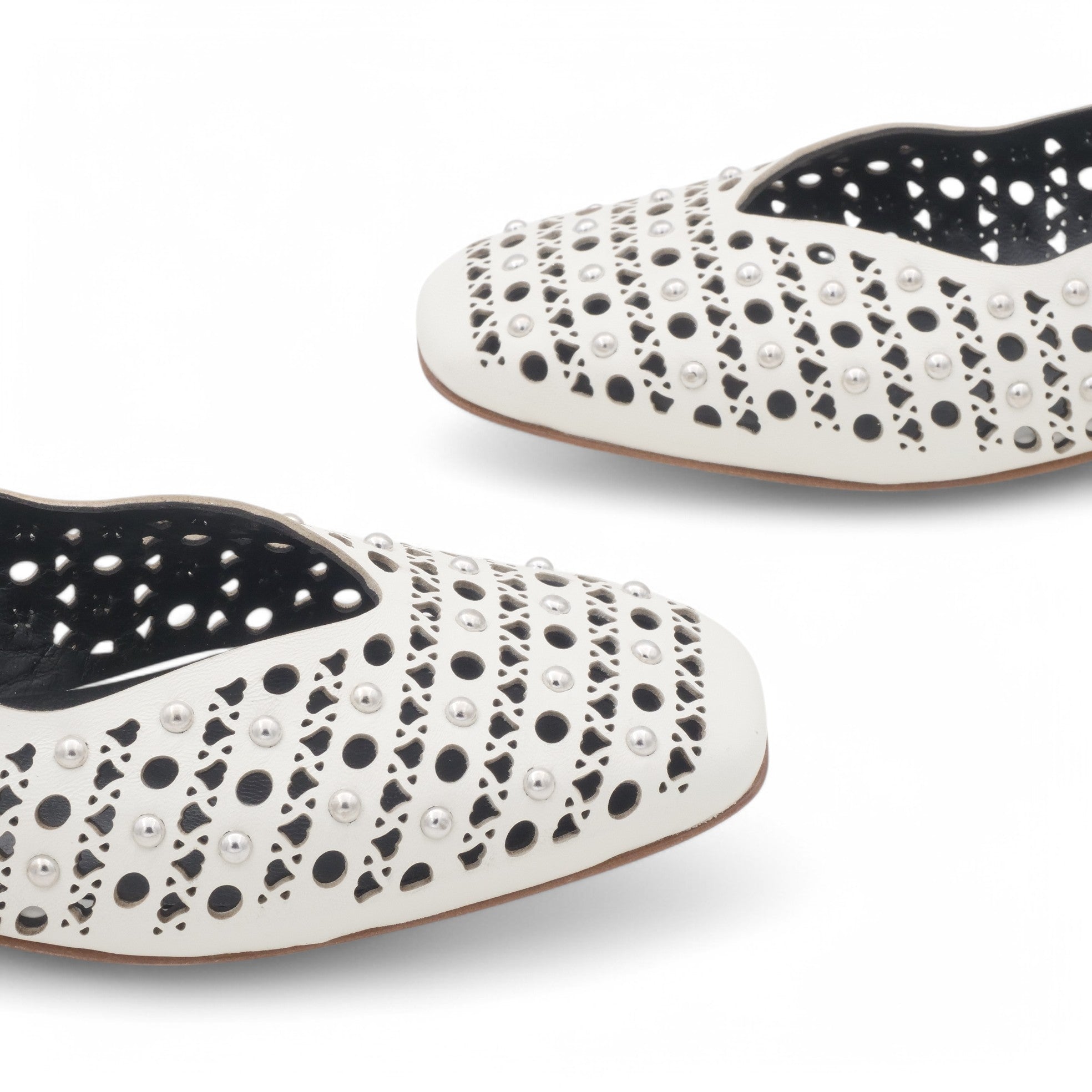 '- ["Artigianato","Donna","Eva Picci","PE25","Scarpe","Slingback"] - Slingback da Donna Eva Picci Off White Borchie CH2524 - Lupis SRL