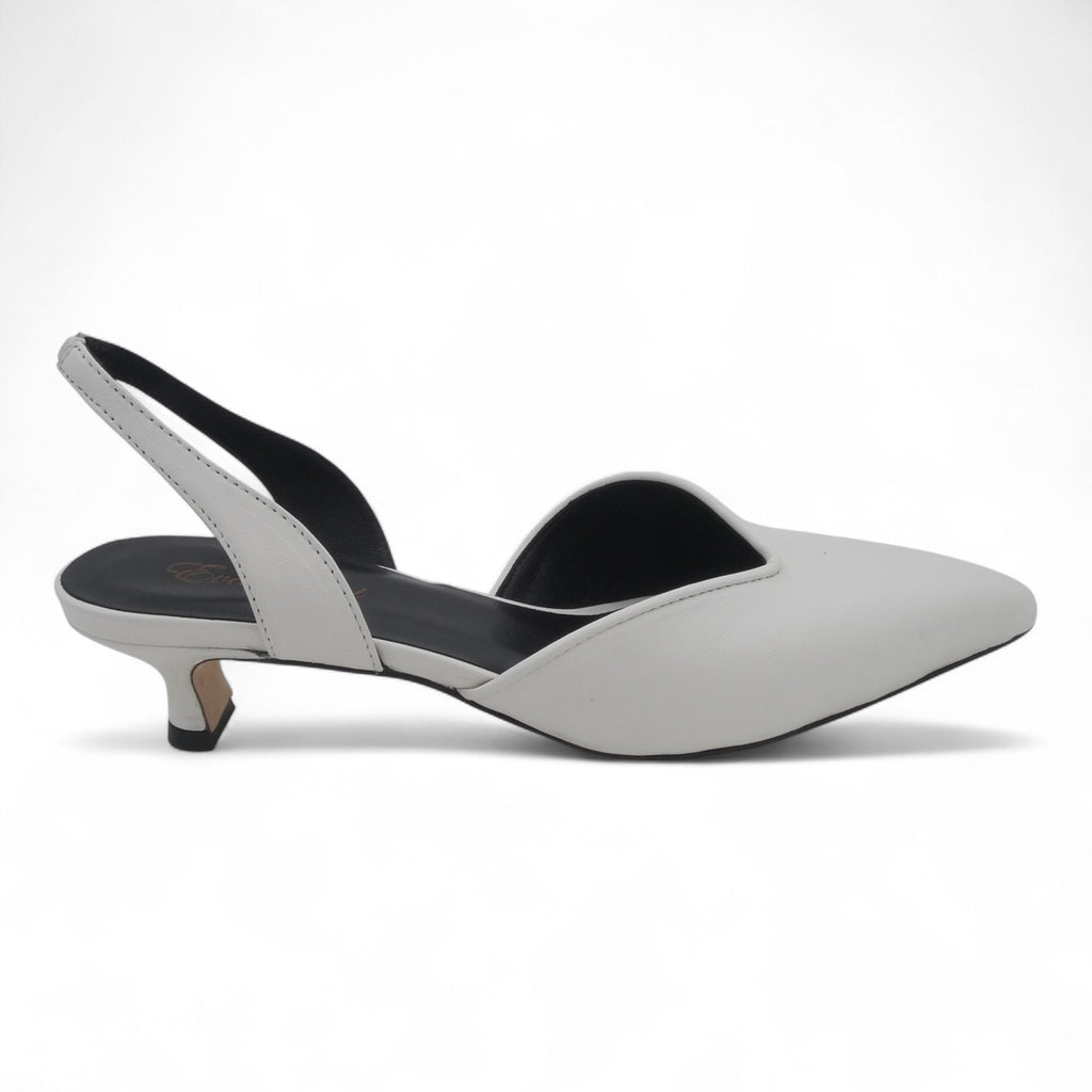 '- ["Artigianato","Donna","Eva Picci","PE25","Scarpe","Slingback","Tacco"] - Slingback da Donna Eva Picci Off White T.35 CH2533 - Lupis SRL