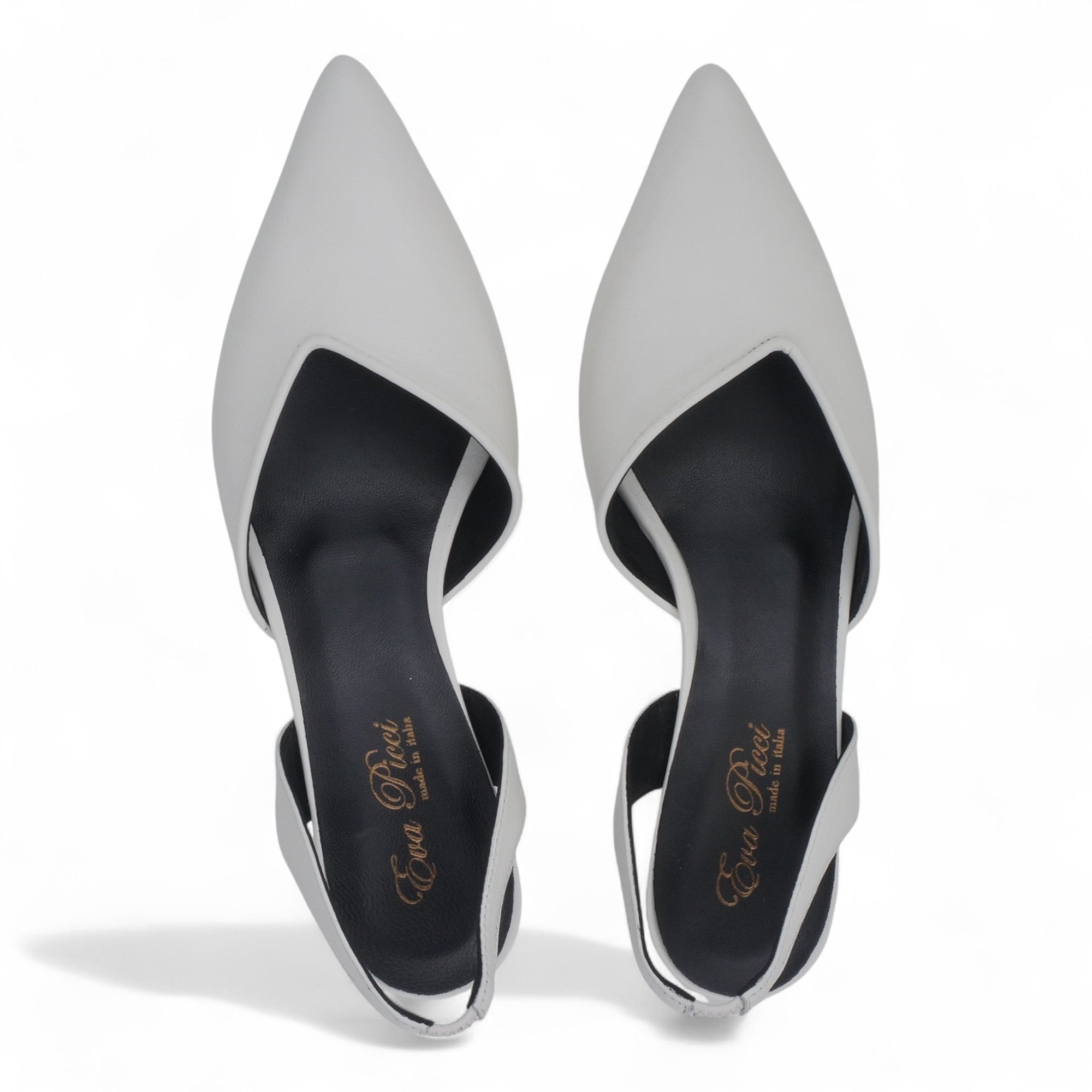 '- ["Artigianato","Donna","Eva Picci","PE25","Scarpe","Slingback","Tacco"] - Slingback da Donna Eva Picci Off White T.35 CH2533 - Lupis SRL