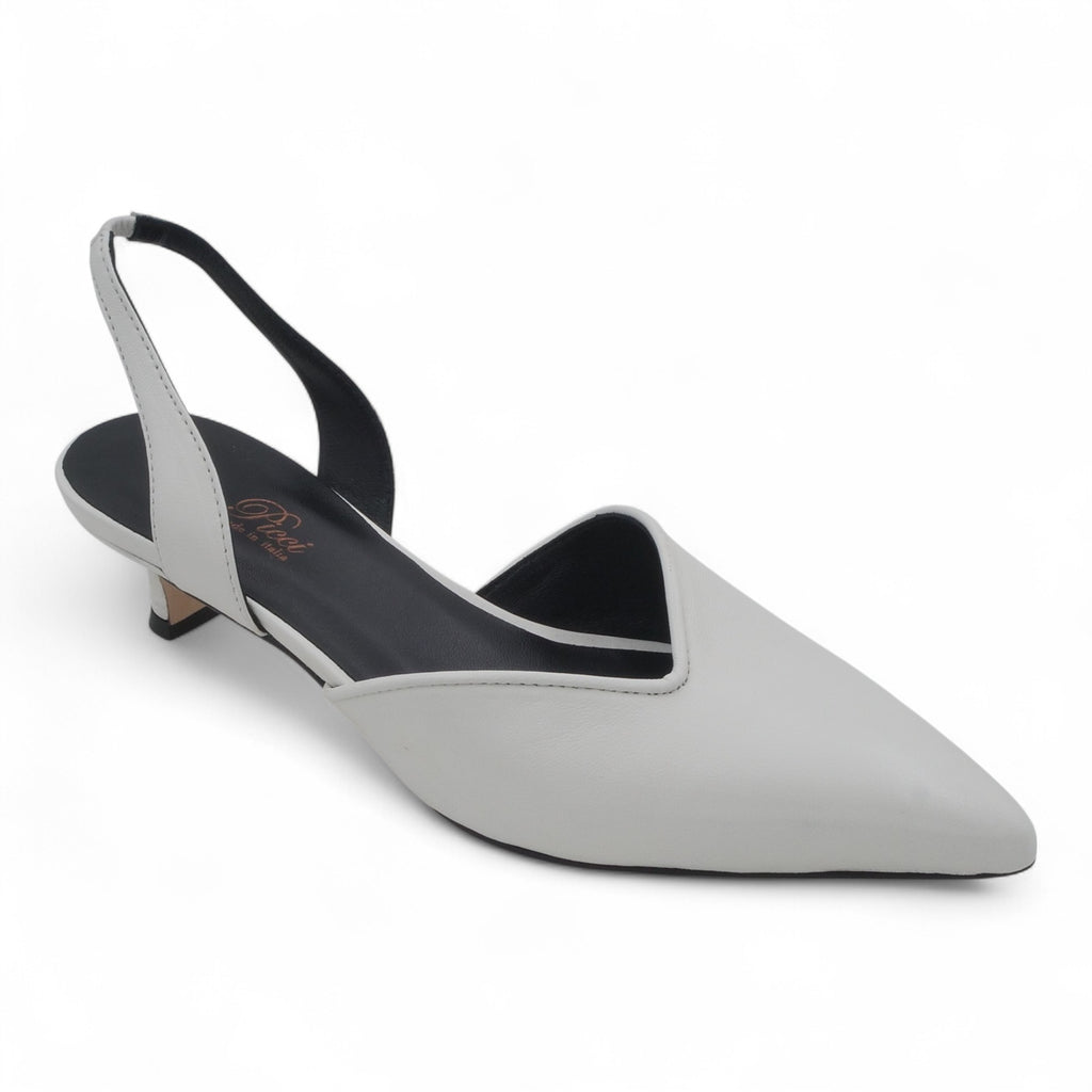 '- ["Artigianato","Donna","Eva Picci","PE25","Scarpe","Slingback","Tacco"] - Slingback da Donna Eva Picci Off White T.35 CH2533 - Lupis SRL