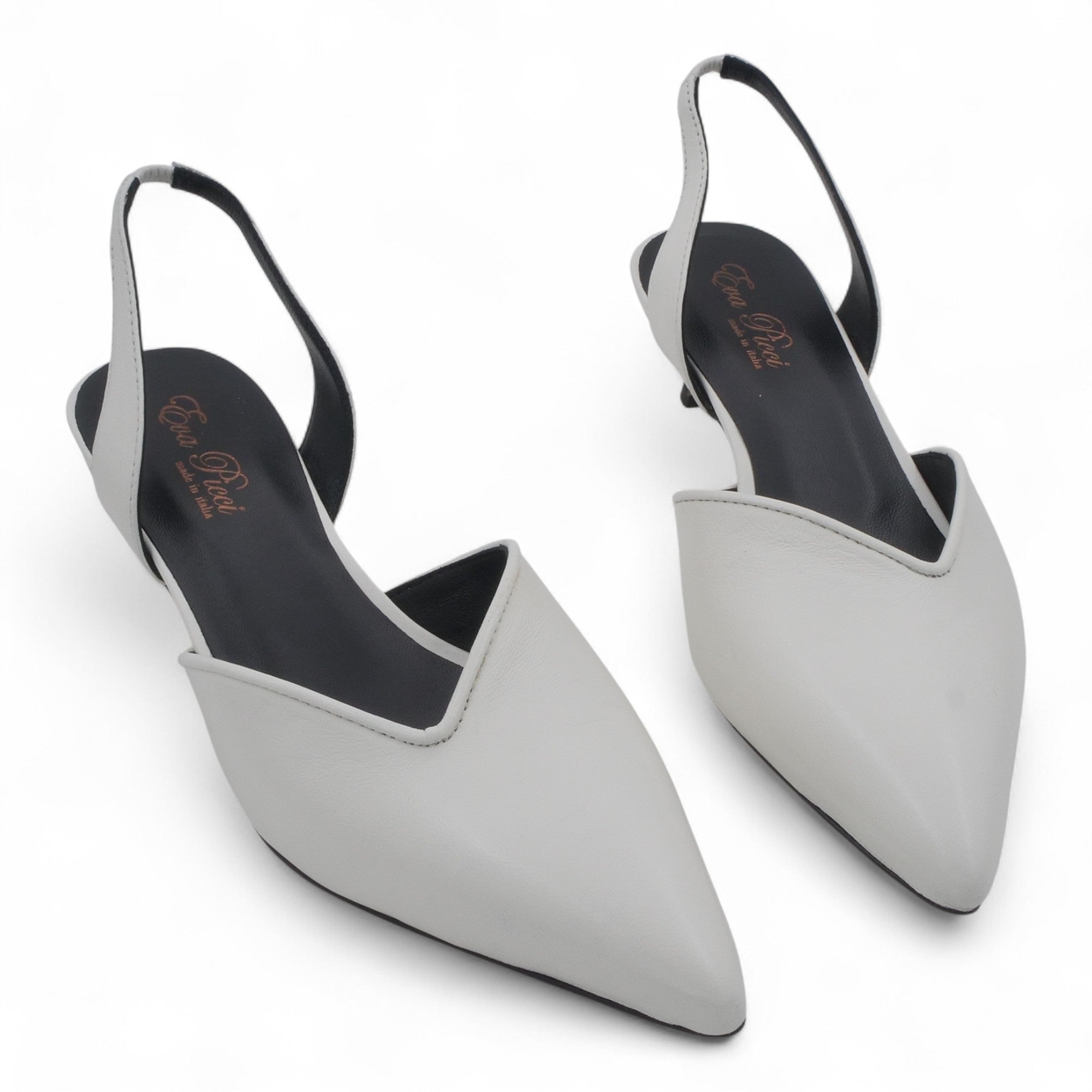 '- ["Artigianato","Donna","Eva Picci","PE25","Scarpe","Slingback","Tacco"] - Slingback da Donna Eva Picci Off White T.35 CH2533 - Lupis SRL