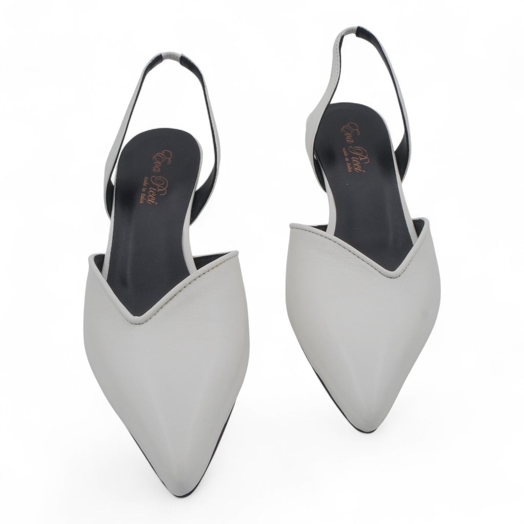'- ["Artigianato","Donna","Eva Picci","PE25","Scarpe","Slingback","Tacco"] - Slingback da Donna Eva Picci Off White T.35 CH2533 - Lupis SRL