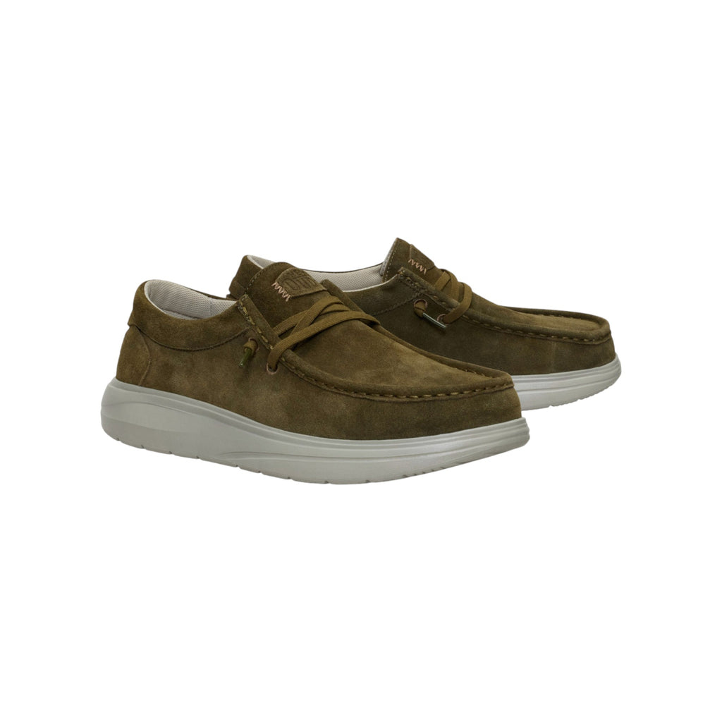 '- ["FW25","HEYDUDE","Scarpe","Scarpe sportive","Slip-on","Uomo"] - Slip On HEYDUDE Wally Comf Suede Dark Olive Stone Grey 41975-3AF - Lupis SRL