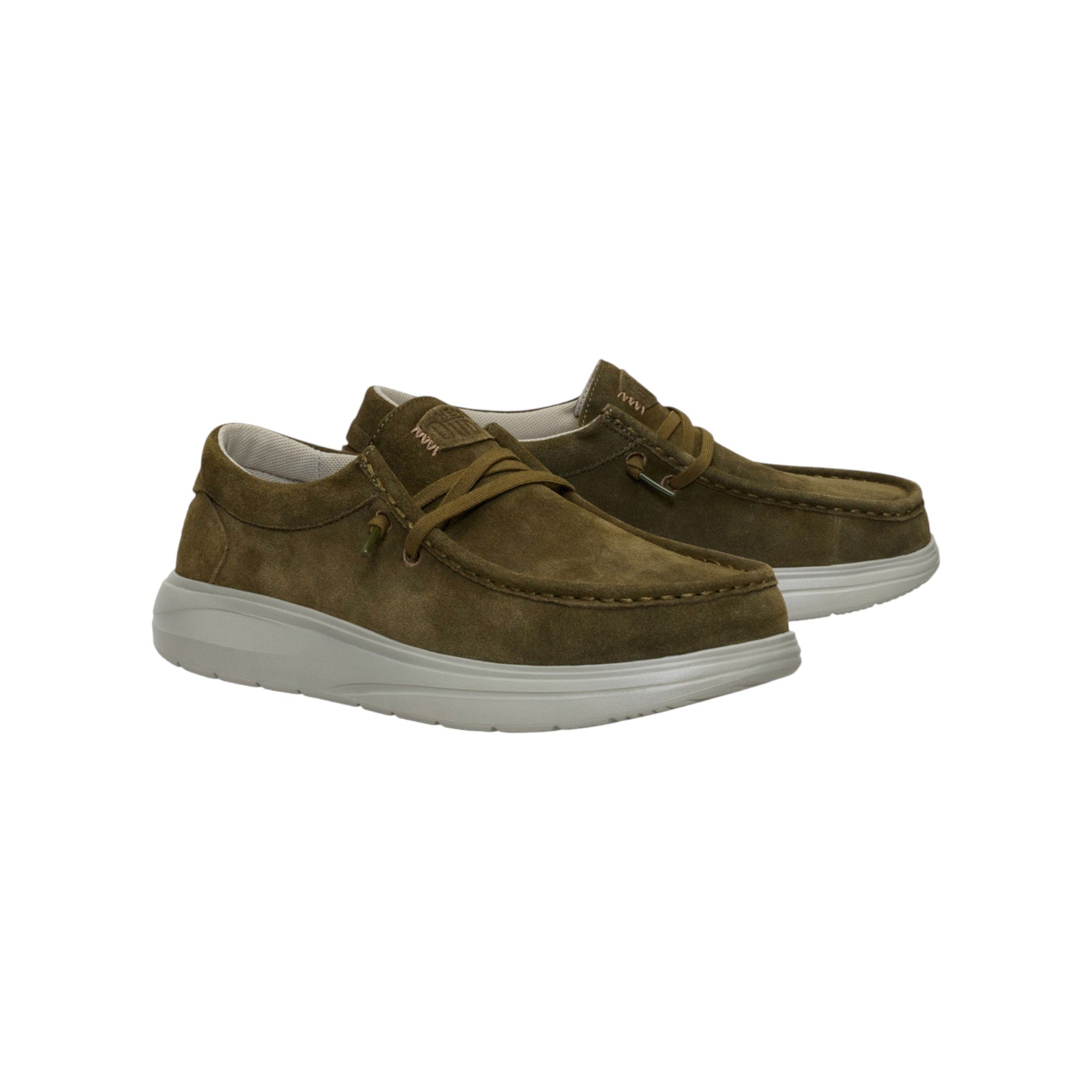 '- ["FW25","HEYDUDE","Scarpe","Scarpe sportive","Slip-on","Uomo"] - Slip On HEYDUDE Wally Comf Suede Dark Olive Stone Grey 41975-3AF - Lupis SRL