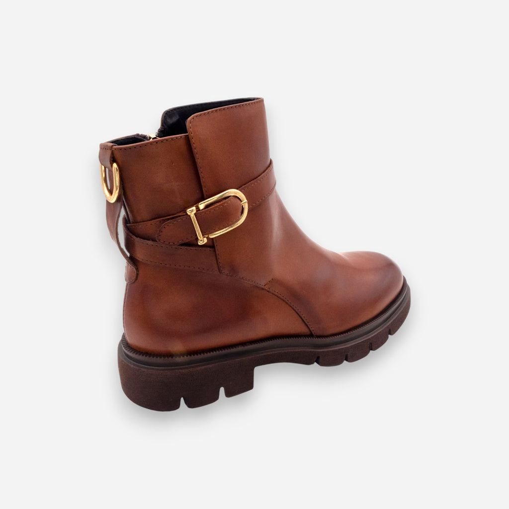 Gianni Crasto Nature Leather Tobacco Women's Ankle Boots 7690