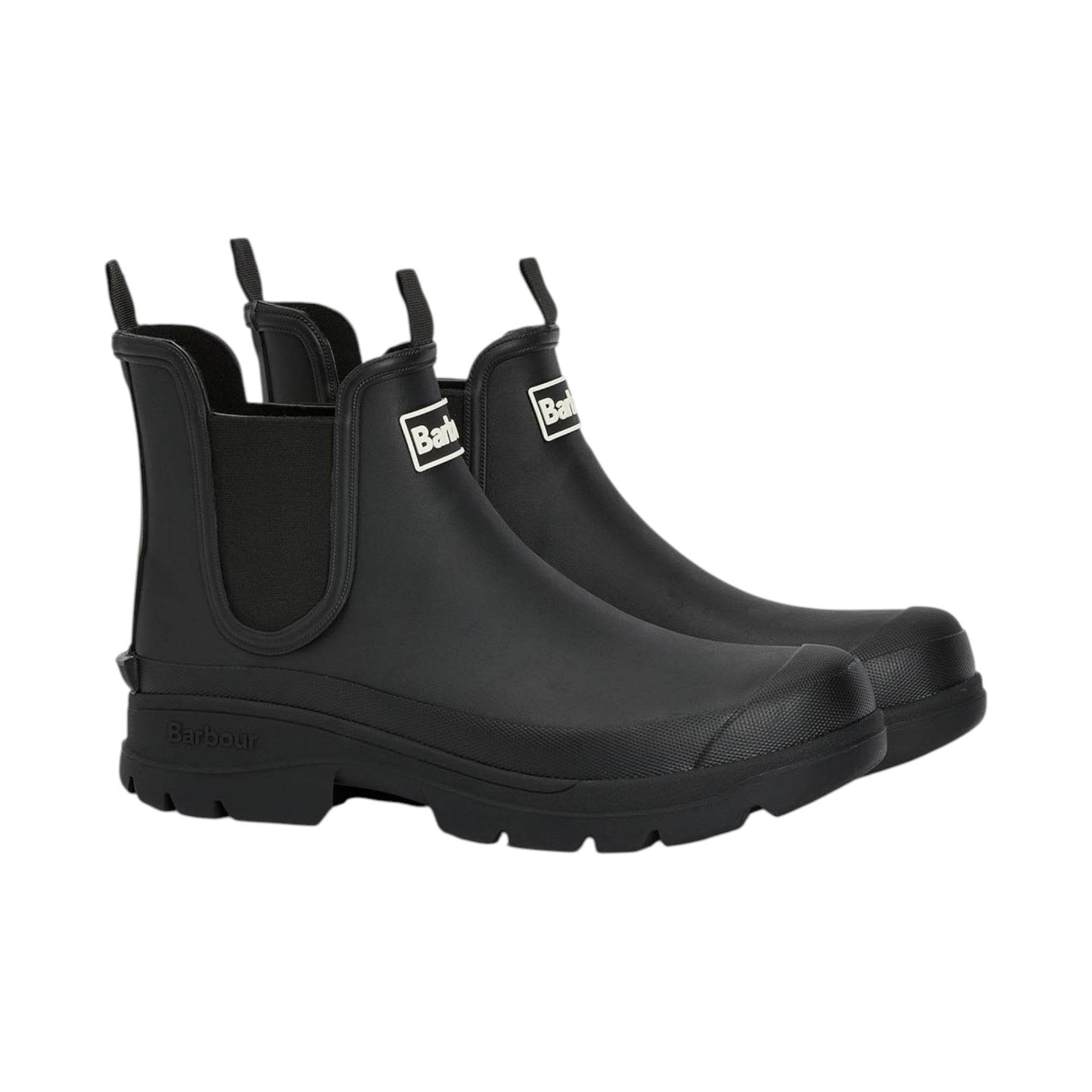 Stivaletti Uomo Barbour Rubber Ninbus Wellington Gomma Cotone Nero MRF0028