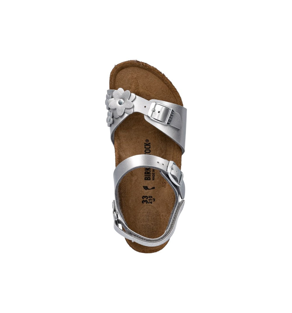 Birkenstock Sandali Kids Rio HL Kids Flowers Metallic Silver 1031702
