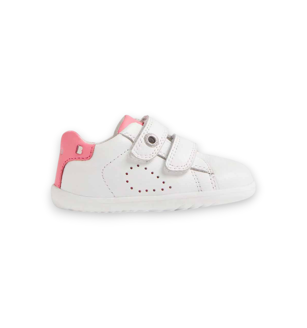 Bobux Step Up Maverick White Pink Lemonade 742007