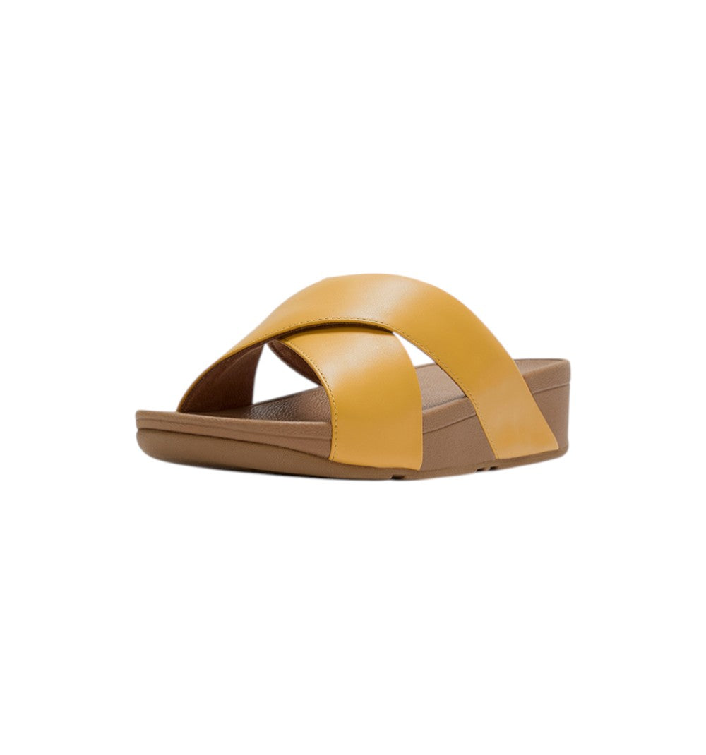 FitFlop Ciabatta Donna Lulu Cross Slide Leather Honey Gold K04-D65
