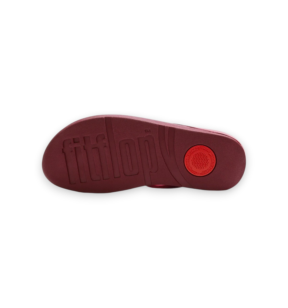 FitFlop Women's Flip Flops Fino Toe Post Multishaped Beads Red A2D-D47