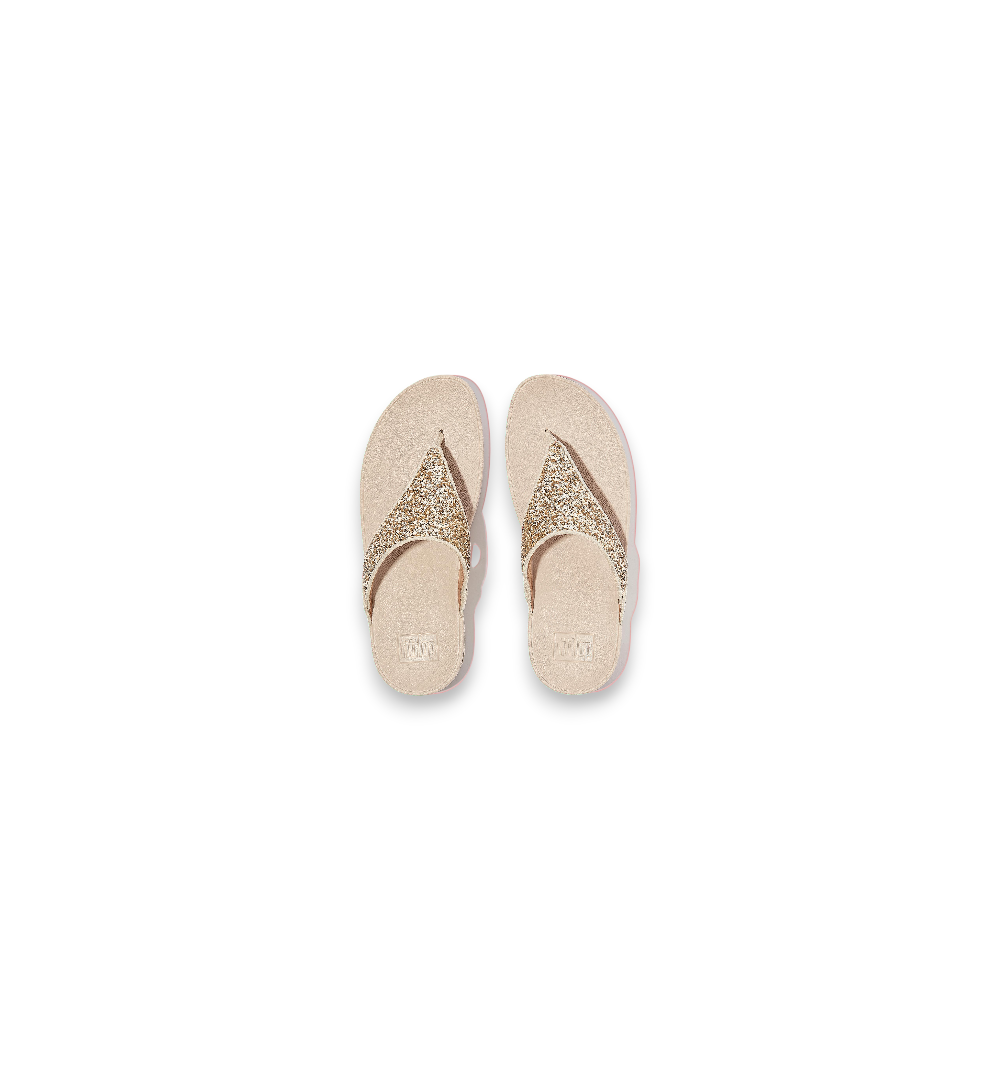 FitFlop Women's Lulu Toe Post Glitter Platinum X03-675