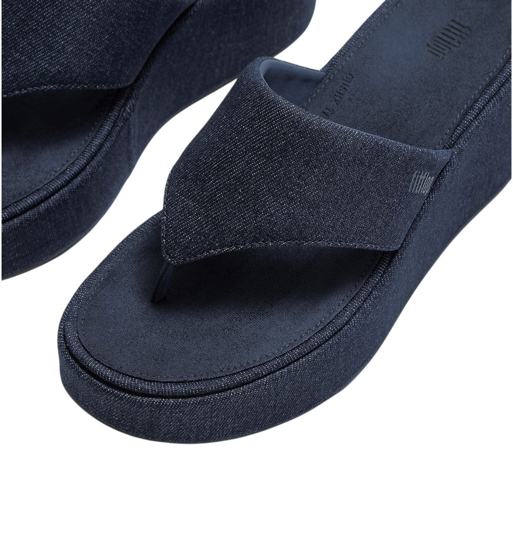 FitFlop Women's Platforms Wedge Toe Post Dark Denim A5H-D71 Flip Flops