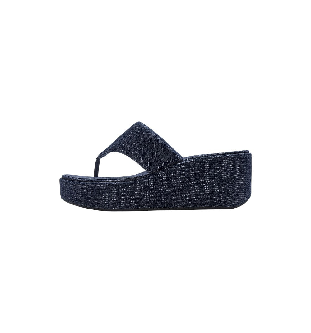 FitFlop Women's Platforms Wedge Toe Post Dark Denim A5H-D71 Flip Flops