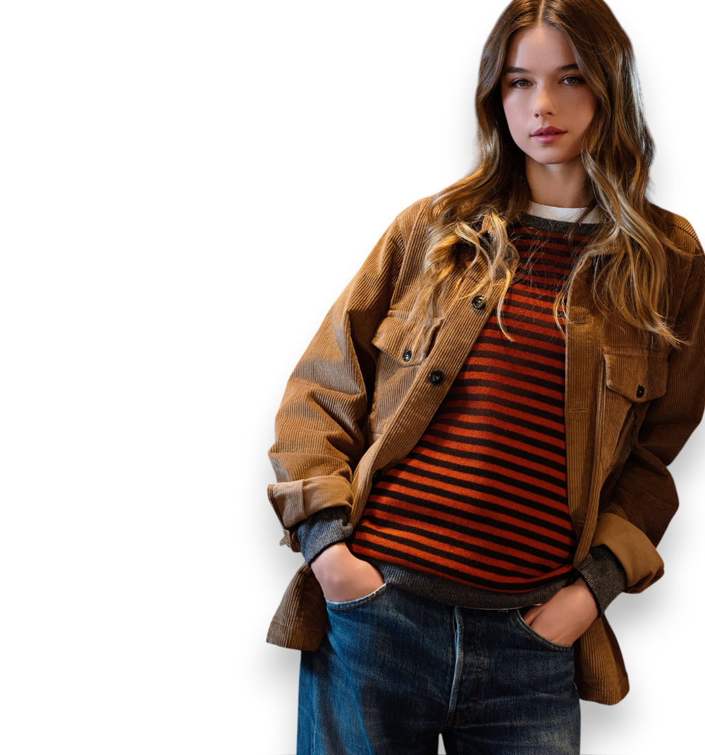 Maglia Stripes In The Box Arancione Scuro Multicolor FW250161-0281